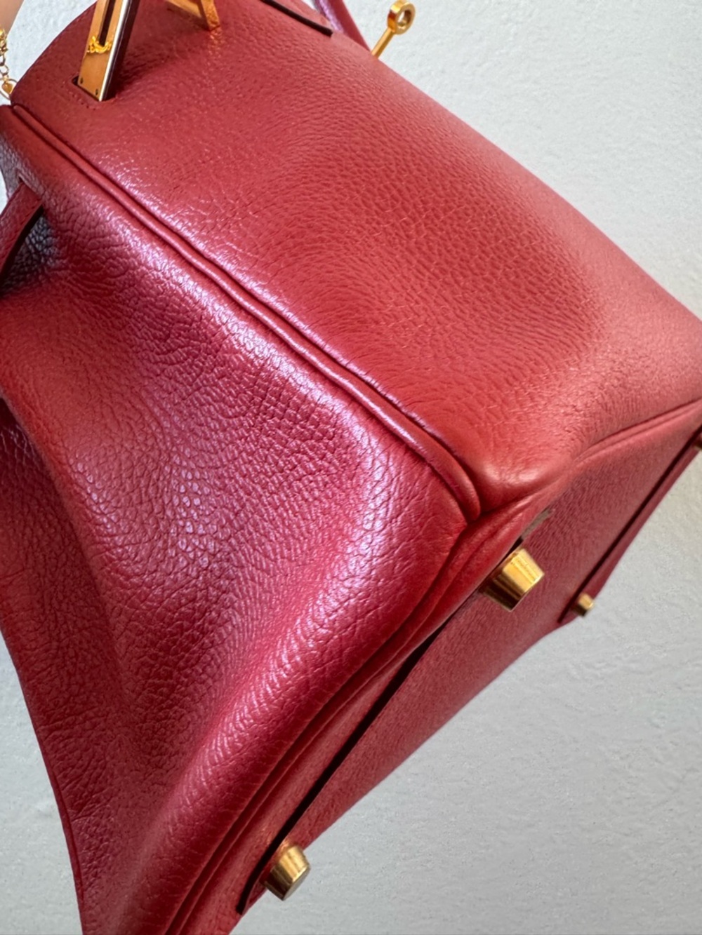 ❌SOLD❌Hermes Rouge Vif Ardennes Leather Birkin 30 with Gold Hardware - Picture 8 of 12